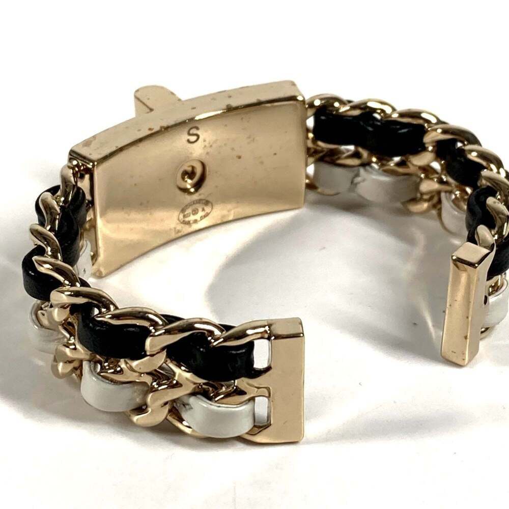 CHANEL Authentic Black Leather Logo Charm Bracelet - Picture 3 of 8